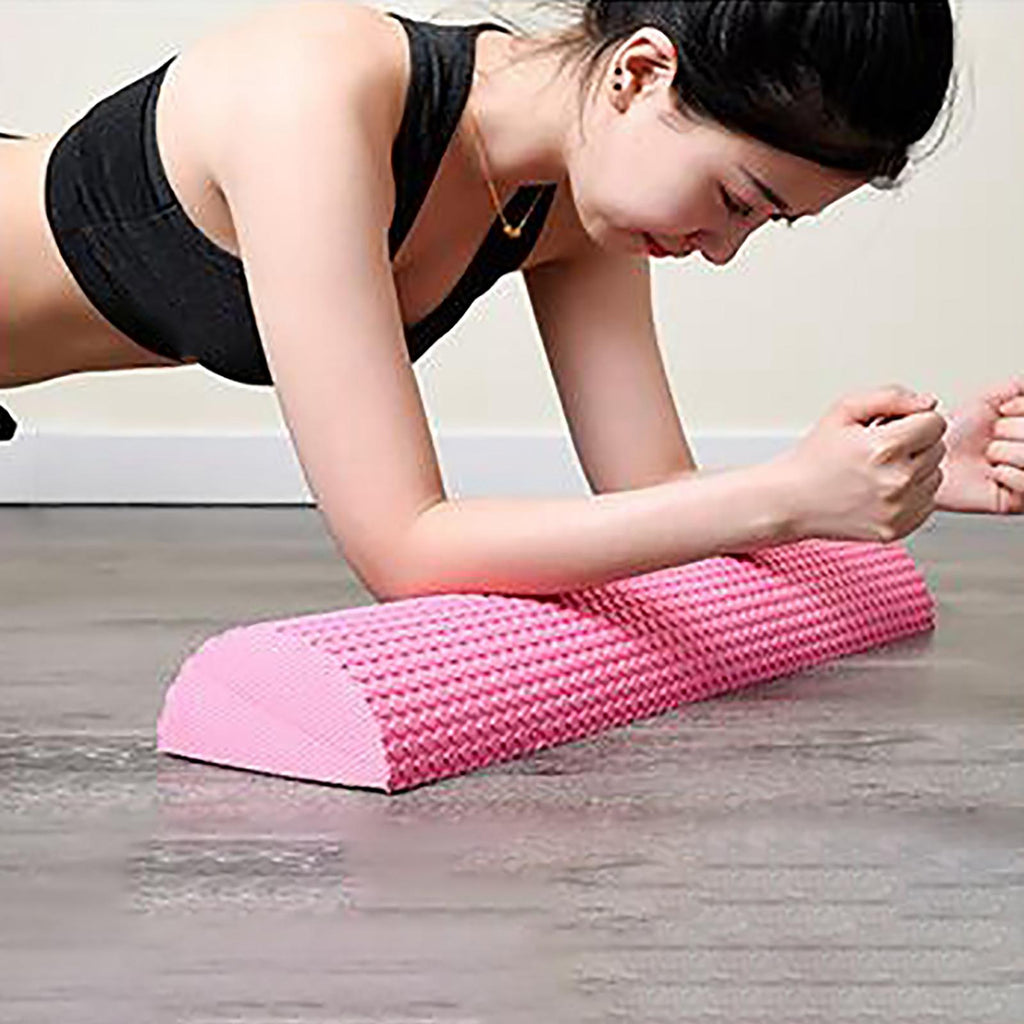 Maxbell Foam Roller Half Round Massage Yoga Pilates Fitness Balance Yoga Pink 60cm