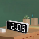 Maxbell Desktop Alarm Clock LED Digital Clock Large Screen Display Black Mirrored