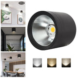Maxbell Ceiling Downlights 12W Black Spot Light for Under Eave Bathroom Living Room White