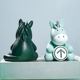 Maxbell Nordic Horse Sculpture Art Crafts Pony Figurine for Car Cabinet Dark Green