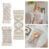 Maxbell Macrame Table Runner Placemats Handmade Woven for Bohemian Home 9x24inch