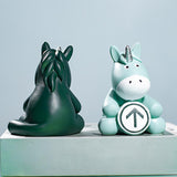 Maxbell Nordic Horse Sculpture Art Crafts Pony Figurine for Car Cabinet Light Green