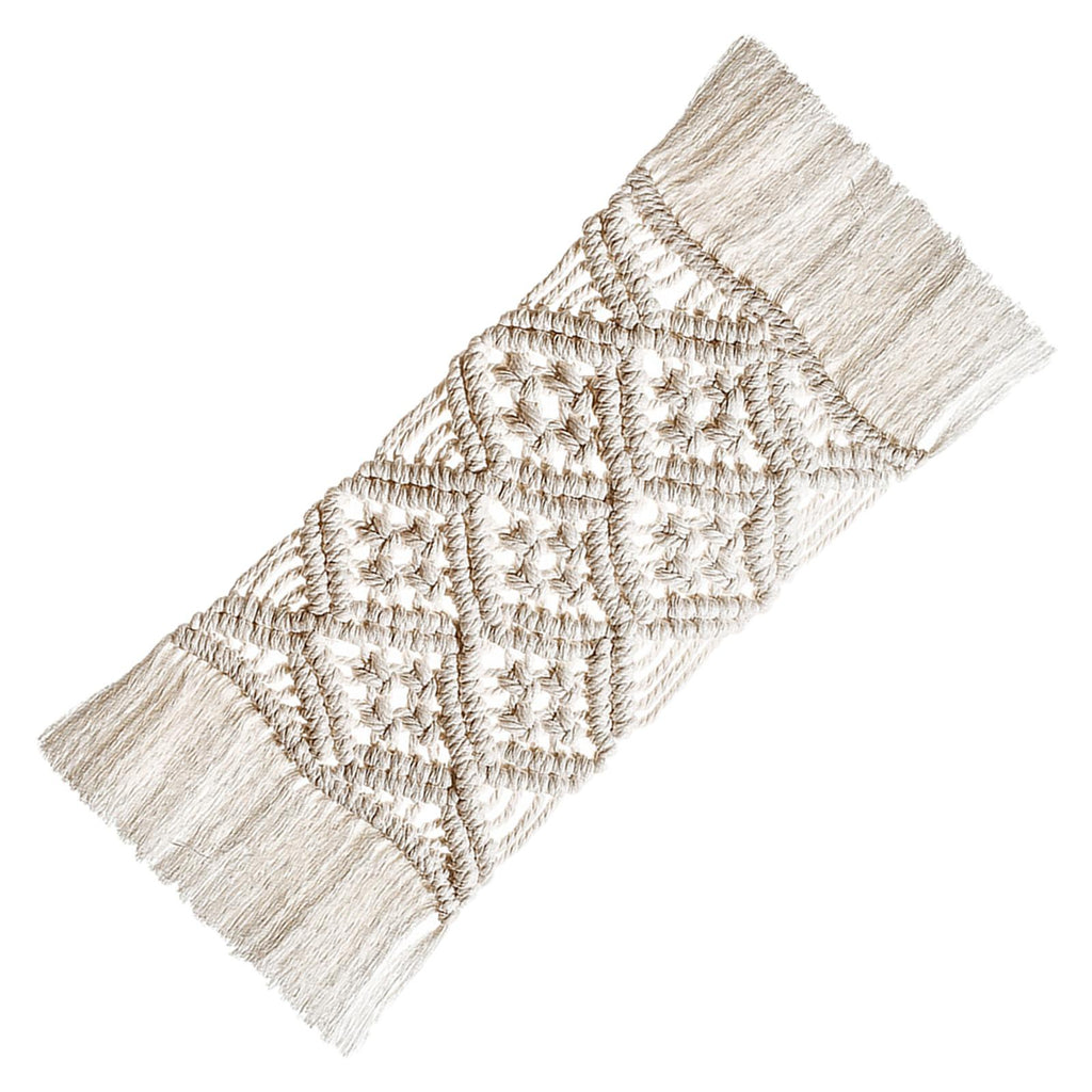 Maxbell Macrame Table Runner Placemats Handmade Woven for Bohemian Home 6x16inch