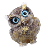 Maxbell Natural Gravel Stone Resin Crystal filled Owl Animal Figurine D
