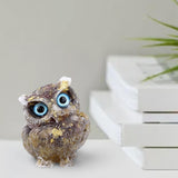 Maxbell Natural Gravel Stone Resin Crystal filled Owl Animal Figurine D