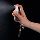 Maxbell 30ml Hand Washing Keychain Refillable Spray Bottle for Shampoo Liquid Black