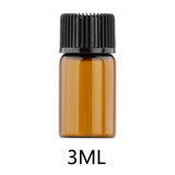 Maxbell 50x Amber Mini Glass Bottle for Aromatherapy  middle hole plug 3ml