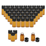 Maxbell 50x Amber Mini Glass Bottle for Aromatherapy  middle hole plug 3ml