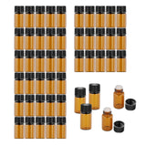 Maxbell 50x Amber Mini Glass Bottle for Aromatherapy  middle hole plug 3ml
