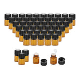 Maxbell 50x Amber Mini Glass Bottle for Aromatherapy  Inner plug 2ml