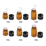 Maxbell 50x Amber Mini Glass Bottle for Aromatherapy  Inner plug 1ml