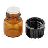 Maxbell 50x Amber Mini Glass Bottle for Aromatherapy  Inner plug 1ml