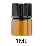 Maxbell 50x Amber Mini Glass Bottle for Aromatherapy  Inner plug 1ml