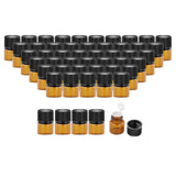 Maxbell 50x Amber Mini Glass Bottle for Aromatherapy  Inner plug 1ml