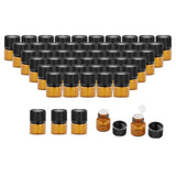 Maxbell 50x Amber Mini Glass Bottle for Aromatherapy  Inner plug 1ml