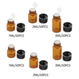 Maxbell 50x Amber Mini Glass Bottle for Aromatherapy  Inner plug 1ml