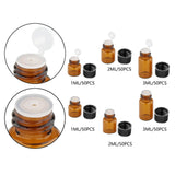 Maxbell 50x Amber Mini Glass Bottle for Aromatherapy  Inner plug 1ml