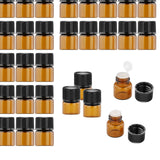 Maxbell 50x Amber Mini Glass Bottle for Aromatherapy  Inner plug 1ml