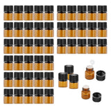 Maxbell 50x Amber Mini Glass Bottle for Aromatherapy  Inner plug 1ml