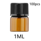 Maxbell 50x Amber Mini Glass Bottle for Aromatherapy  Inner plug 1ml