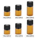 Maxbell 50x Amber Mini Glass Bottle for Aromatherapy  Inner plug 1ml