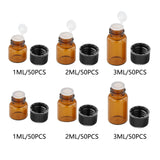 Maxbell 50x Amber Mini Glass Bottle for Aromatherapy  Inner plug 1ml