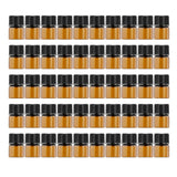 Maxbell 50x Amber Mini Glass Bottle for Aromatherapy  Inner plug 1ml