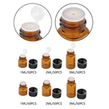 Maxbell 50x Amber Mini Glass Bottle for Aromatherapy  Inner plug 1ml