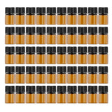 Maxbell 50x Amber Mini Glass Bottle for Aromatherapy  middle hole plug 2ml