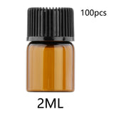 Maxbell 50x Amber Mini Glass Bottle for Aromatherapy  middle hole plug 2ml