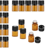 Maxbell 50x Amber Mini Glass Bottle for Aromatherapy  middle hole plug 2ml