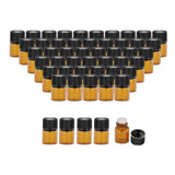 Maxbell 50x Amber Mini Glass Bottle for Aromatherapy  middle hole plug 2ml