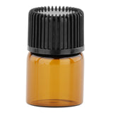 Maxbell 50x Amber Mini Glass Bottle for Aromatherapy  middle hole plug 2ml