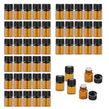 Maxbell 50x Amber Mini Glass Bottle for Aromatherapy  middle hole plug 2ml