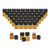 Maxbell 50x Amber Mini Glass Bottle for Aromatherapy  middle hole plug 2ml