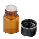 Maxbell 50x Amber Mini Glass Bottle for Aromatherapy  middle hole plug 2ml