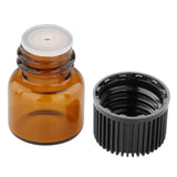 Maxbell 50x Amber Mini Glass Bottle for Aromatherapy  middle hole plug 1ml