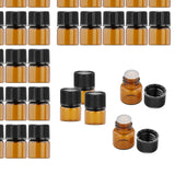 Maxbell 50x Amber Mini Glass Bottle for Aromatherapy  middle hole plug 1ml