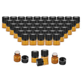 Maxbell 50x Amber Mini Glass Bottle for Aromatherapy  middle hole plug 1ml