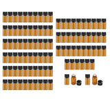 Maxbell 100Pcs Amber Mini Glass Bottle Empty for Essential Oil Aromatherapy Perfume