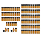 Maxbell 100Pcs Amber Mini Glass Bottle Empty for Essential Oil Aromatherapy Perfume