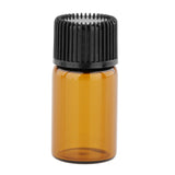 Maxbell 100Pcs Amber Mini Glass Bottle Empty for Essential Oil Aromatherapy Perfume