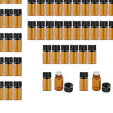 Maxbell 100Pcs Amber Mini Glass Bottle Empty for Essential Oil Aromatherapy Perfume