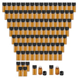 Maxbell 100Pcs Amber Mini Glass Bottle Empty for Essential Oil Aromatherapy Perfume