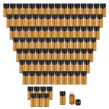 Maxbell 100Pcs Amber Mini Glass Bottle Empty for Essential Oil Aromatherapy Perfume