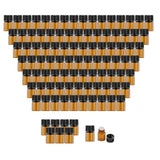 Maxbell 100Pcs Amber Mini Glass Bottle Empty for Essential Oil Aromatherapy Perfume