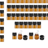 Maxbell 100Pcs Amber Mini Glass Bottle Empty for Essential Oil Aromatherapy Perfume