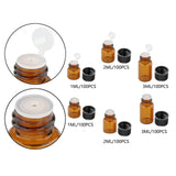 Maxbell 100Pcs Amber Mini Glass Bottle Empty for Essential Oil Aromatherapy Perfume