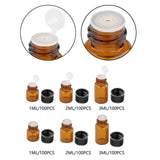 Maxbell 100Pcs Amber Mini Glass Bottle Empty for Essential Oil Aromatherapy Perfume