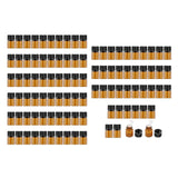 Maxbell 100Pcs Amber Mini Glass Bottle Empty for Essential Oil Aromatherapy Perfume